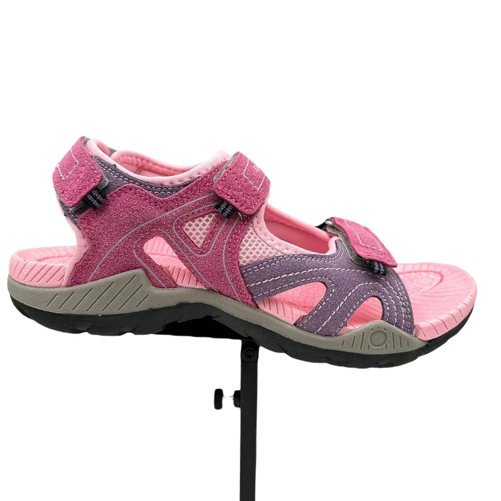 Kamik Youth Girls Suede Strappy Sandals Pink Lavender Size 6 Adjustable Straps